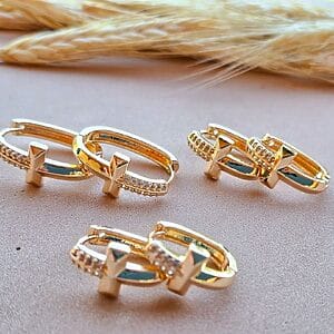 Celeste Cross Hoop Earrings elegance zirconia jewelry