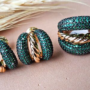 Emerald Twist Luxe Set Semi-jewelry with premium finish