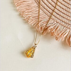 Golden Our Lady of Aparecida Pendant Necklace