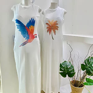 Tropical Beach Cover‑up Long Dress - Fashion Brasil Sun and Sea