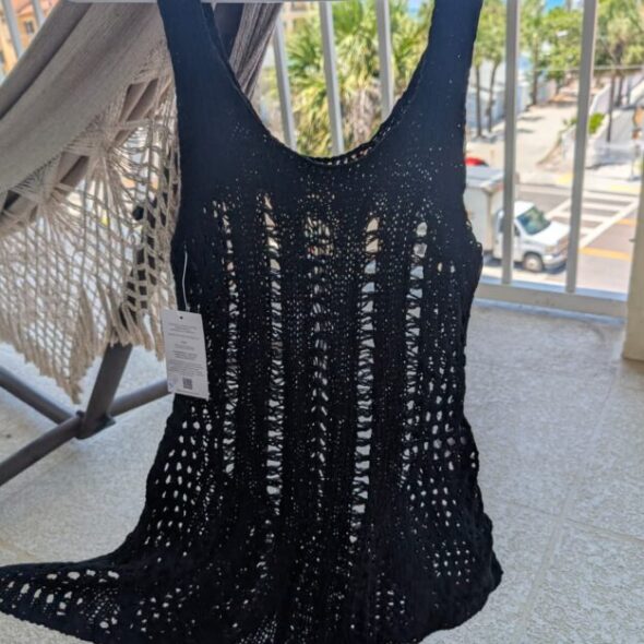Black Crochet Knit Beach Dress – Fashion Brasil Sun and Sea