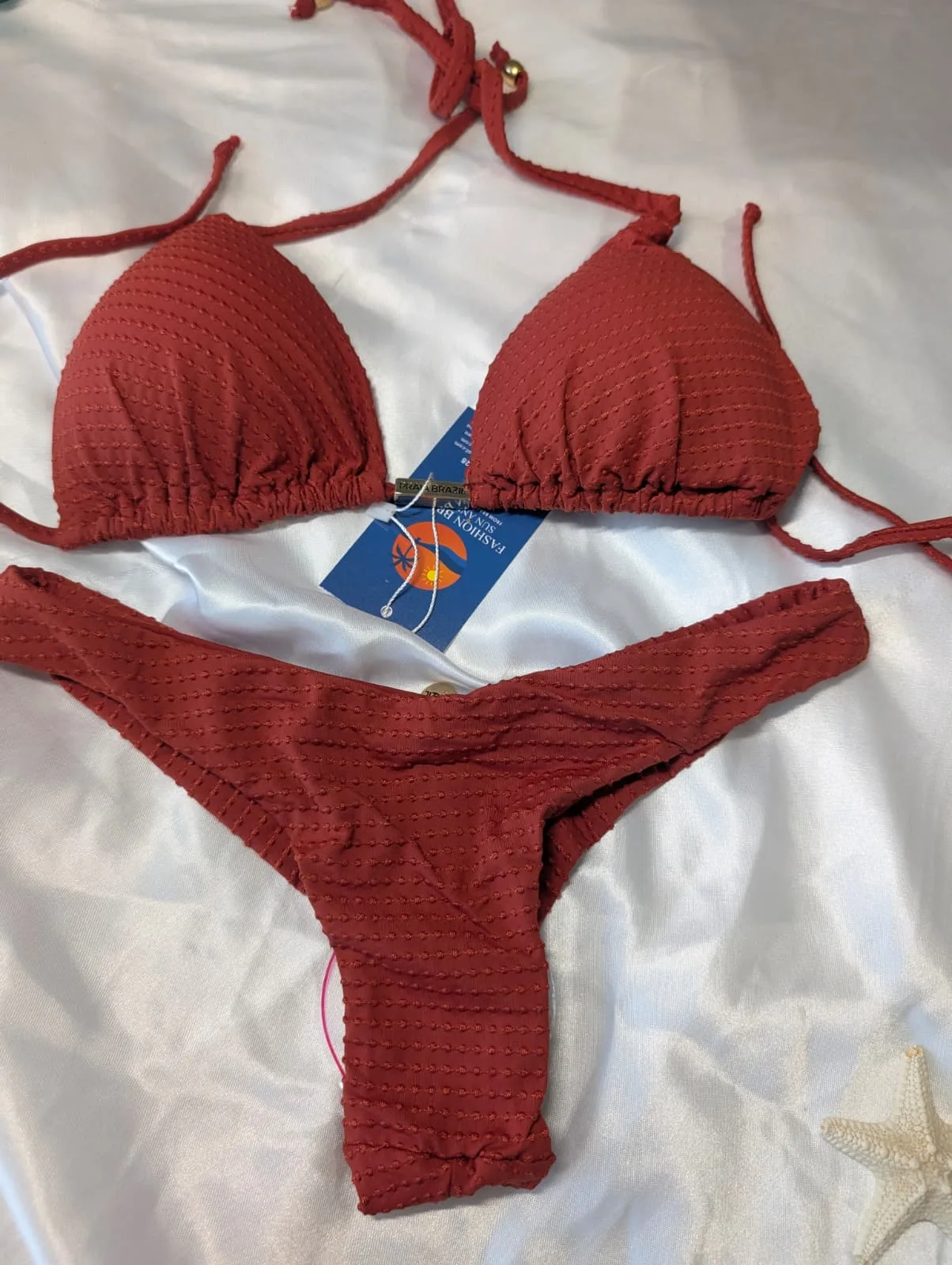 terracotta textured triangle bikini fashion brasil sun and sea 2 | Terracotta Textured Triangle Bikini – Fashion Brasil Sun and Sea Terracotta Textured Triangle Bikini – Fashion Brasil Sun and Sea - Image 2