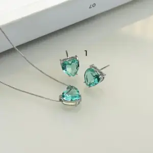 Aqua Heart Jewelry Set - Mari Semijoias
