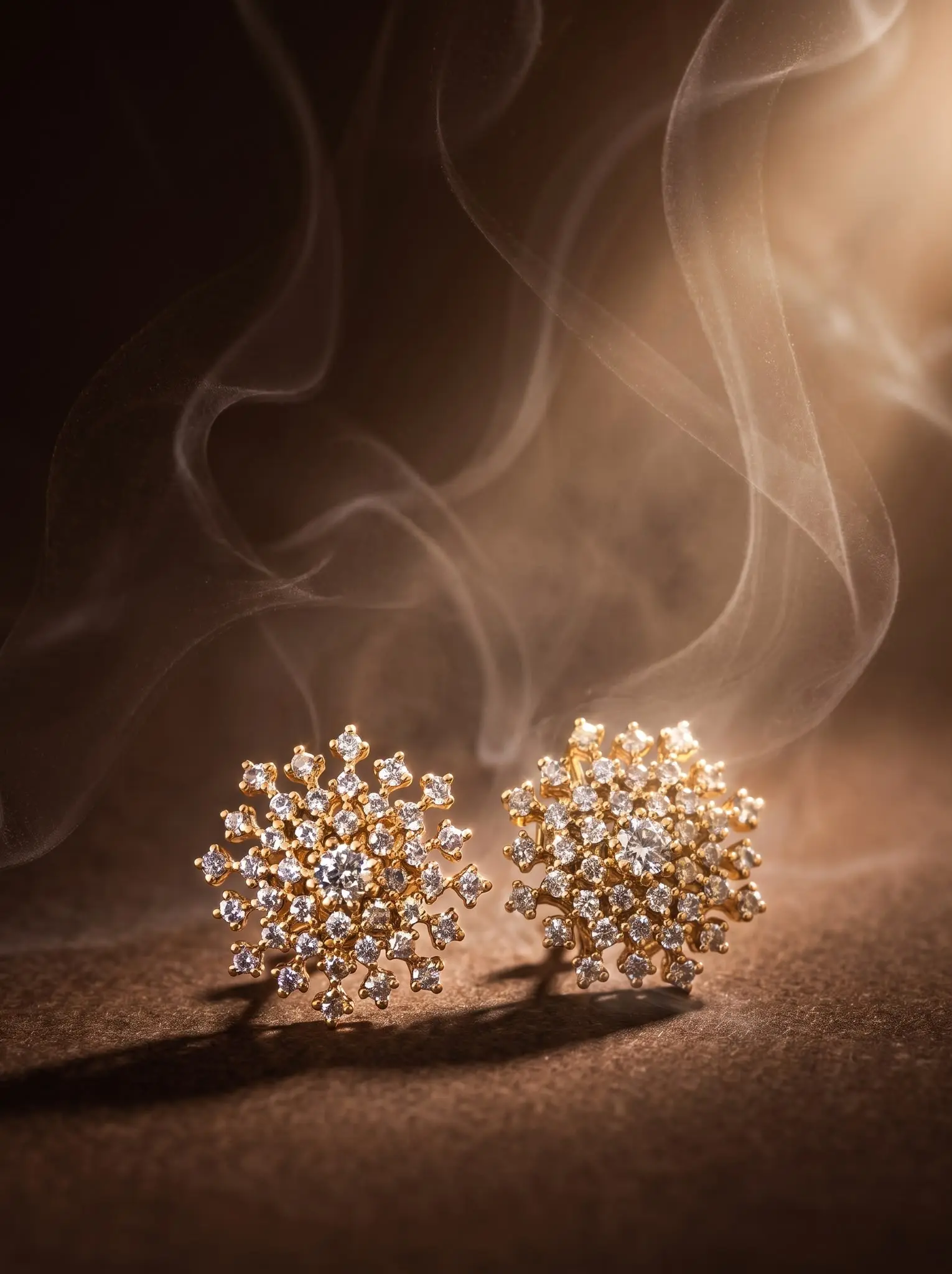 starlight radiance earrings madu joia rara | Starlight Radiance Earrings – Madu Joia Rara Gold-tone stud earrings featuring a radiant starburst design with sparkling zirconia stones, creating a luxurious and elegant statement by Madu Joia Rara.
